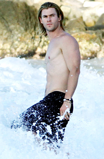 Chris Hemsworth on beach