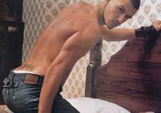 David Beckham shirtless